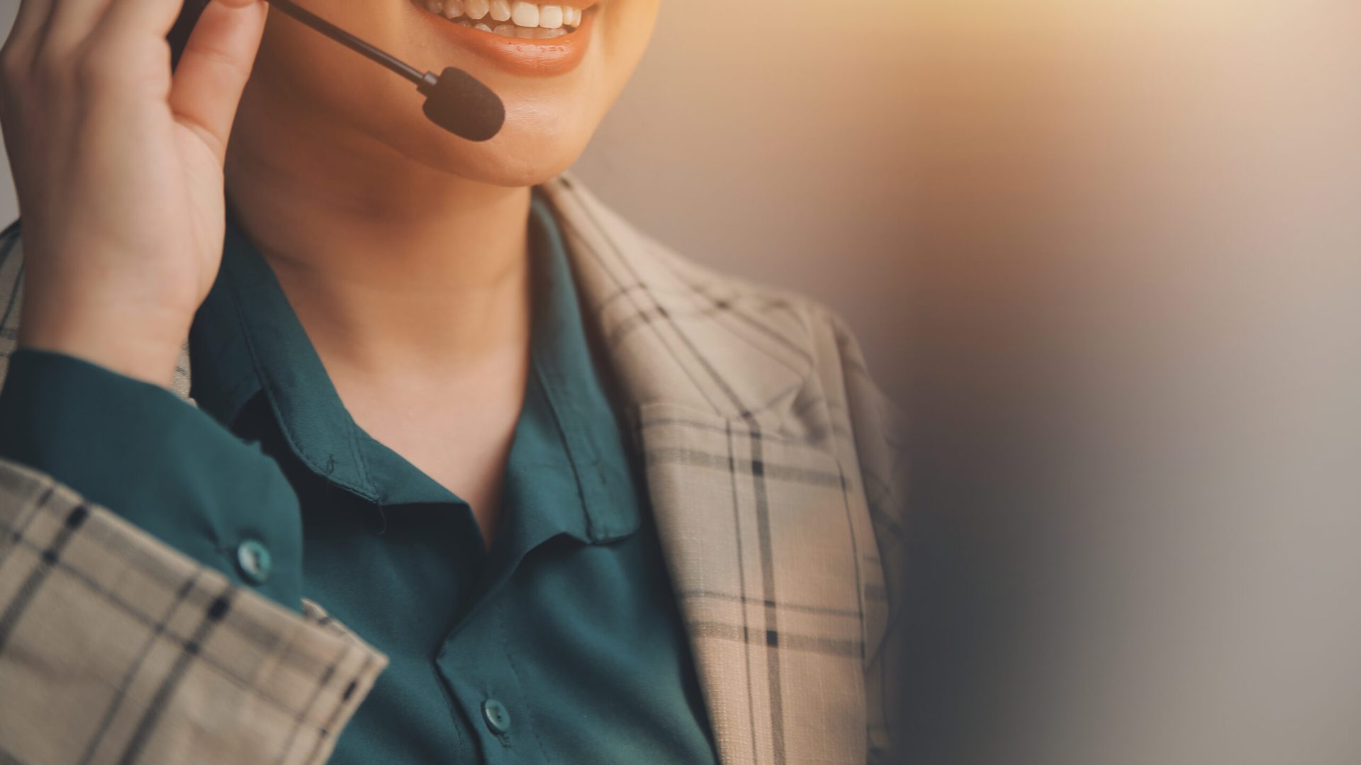 call center, computer and business with woman in office for cust